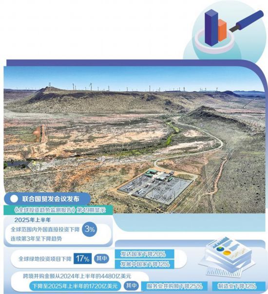   图为10月22日在南非北开普省德阿镇拍摄的德阿风电项目风机和变电站。 新华社记者 韩 旭摄