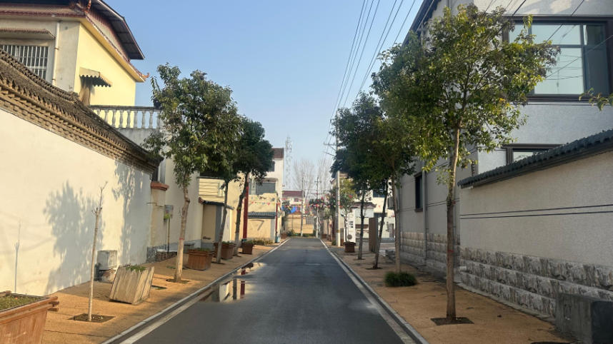 宋庄村干净整洁的街道。人民网记者 王绍绍摄